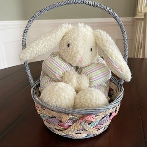 Pastel Easter Basket with plush Easter Bunny